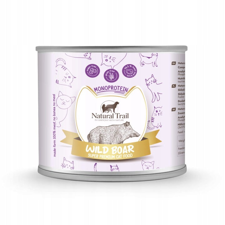 NATURAL TRAIL Monoprotein Wild Flavoured Cat Can 185g