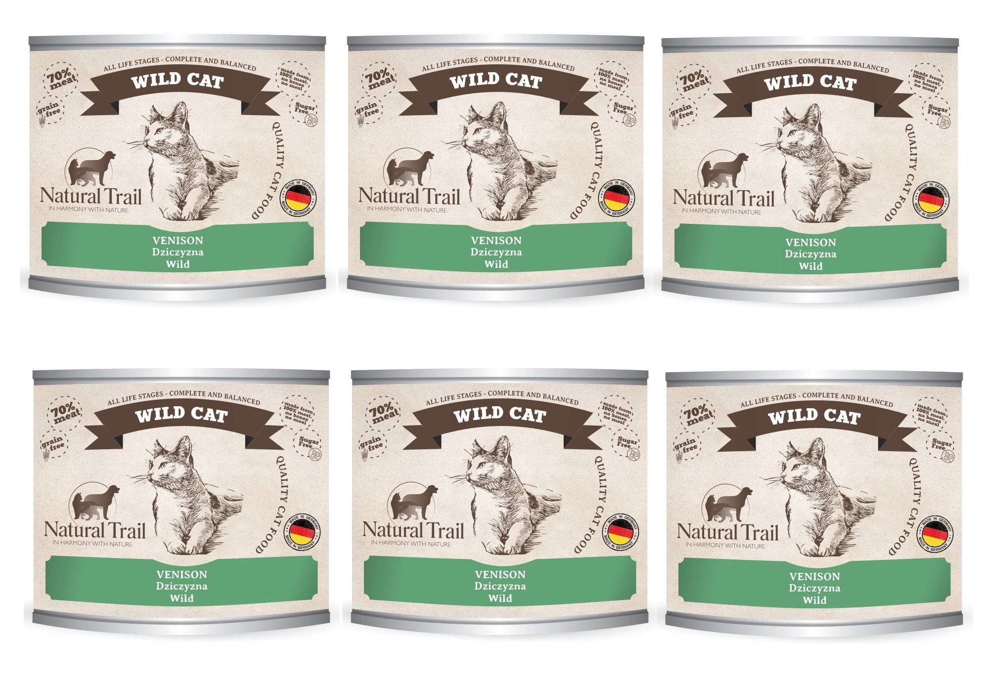 NATURAL TRAIL Wild Cat 200g game Age of the animal adult cats