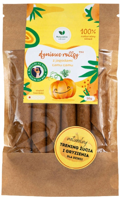 NATURALNIE ZDROWI FRUIT SNACK PUMPKIN ROLLS WITH CAMU CAMU BERRIES 50G Brand Naturalnie Zdrowi
