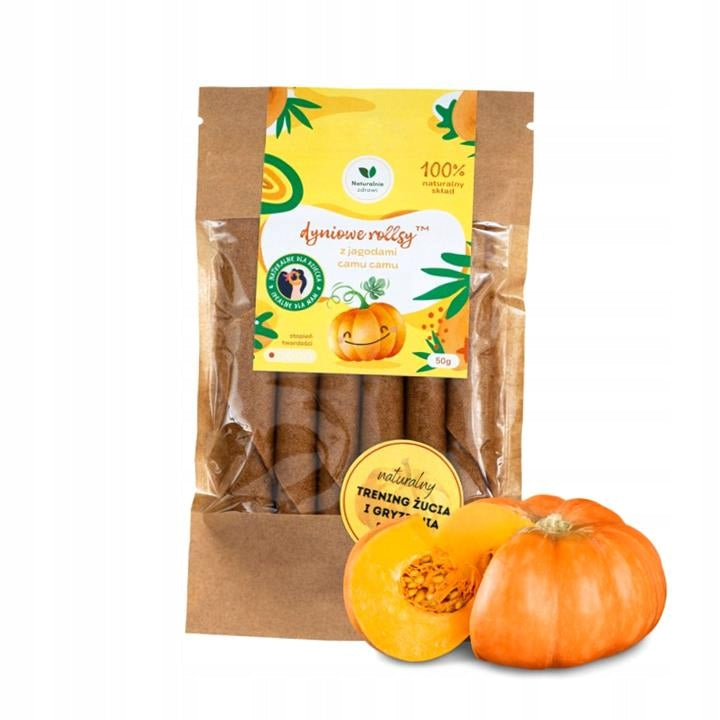 NATURALNIE ZDROWI FRUIT SNACK PUMPKIN ROLLS WITH CAMU CAMU BERRIES 50G