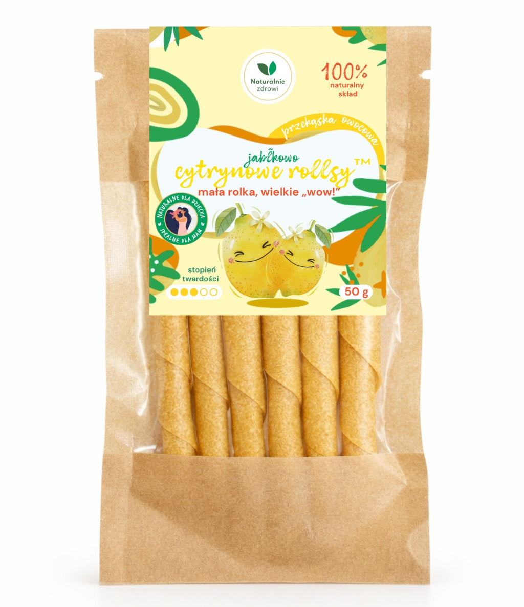 NATURALNIE ZDROWI FRUIT SNACK ROLLSY LEMON CHEWING TRAINING 50 g Packaging status original