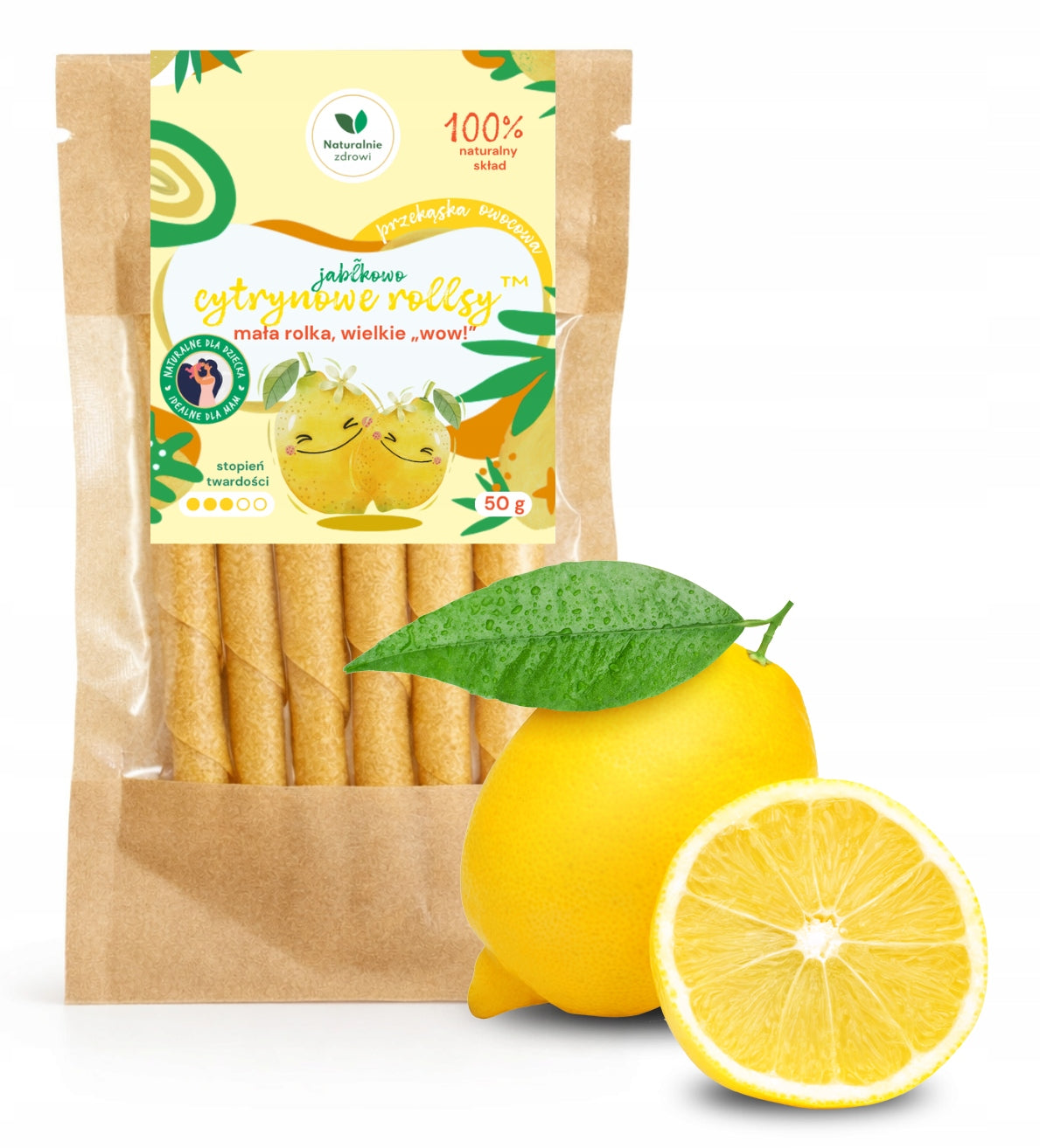 NATURALNIE ZDROWI FRUIT SNACK ROLLSY LEMON CHEWING TRAINING 50 g