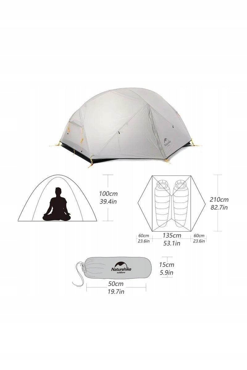 NATUREHIKE Tourist tent Mongar 2 210T NH17T007-M 2os. Manufacturer code 6927595767658