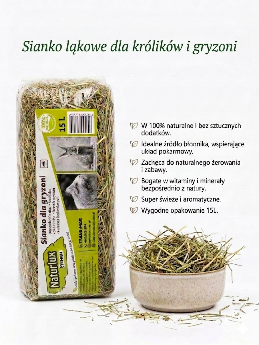 NATURLUX PREMIUM – Fragrant Meadow Hay for Rabbits and Rodents 15L Brand no brand