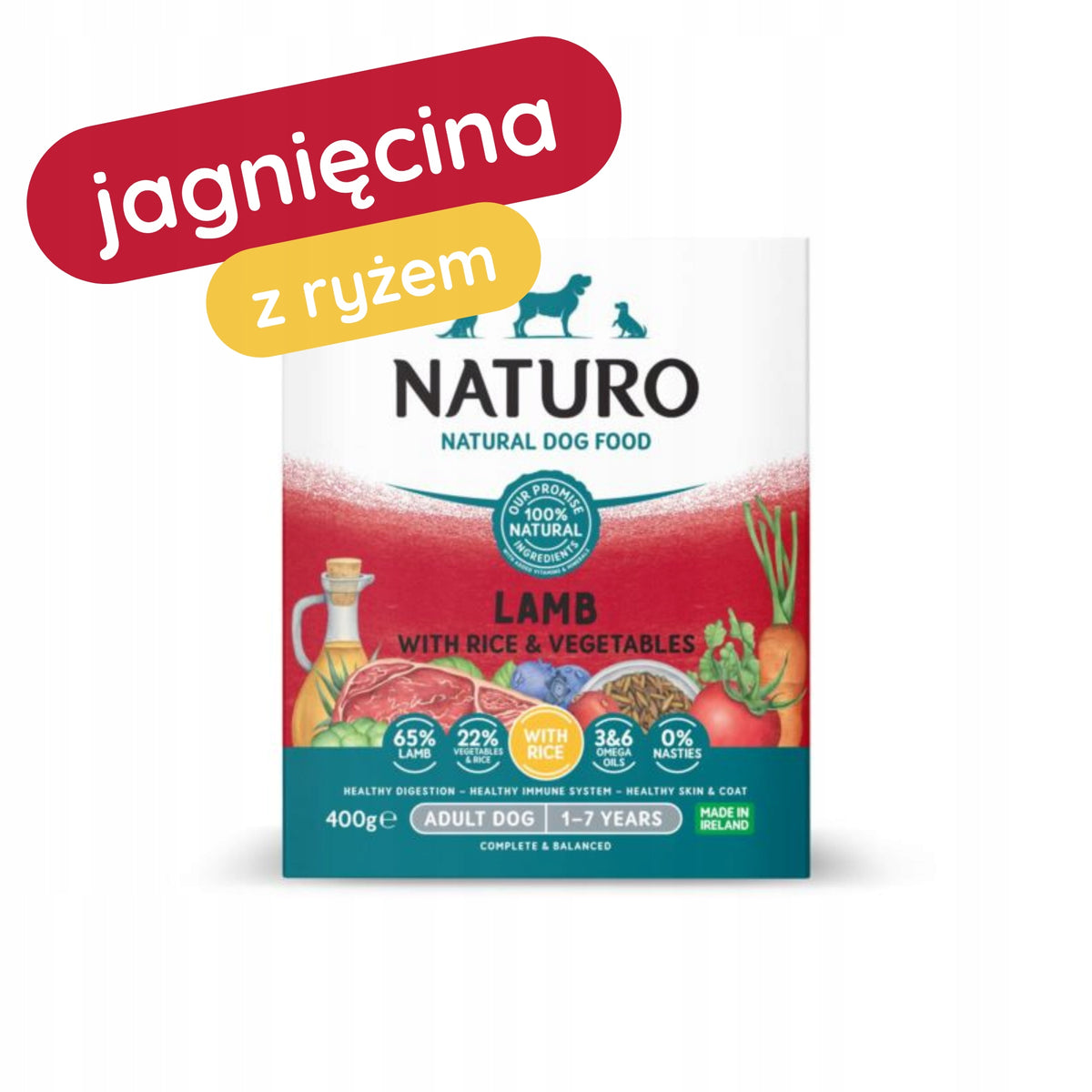 NATURO Lamb with rice & vegetables LAMB TRAY 400g Packaging status original