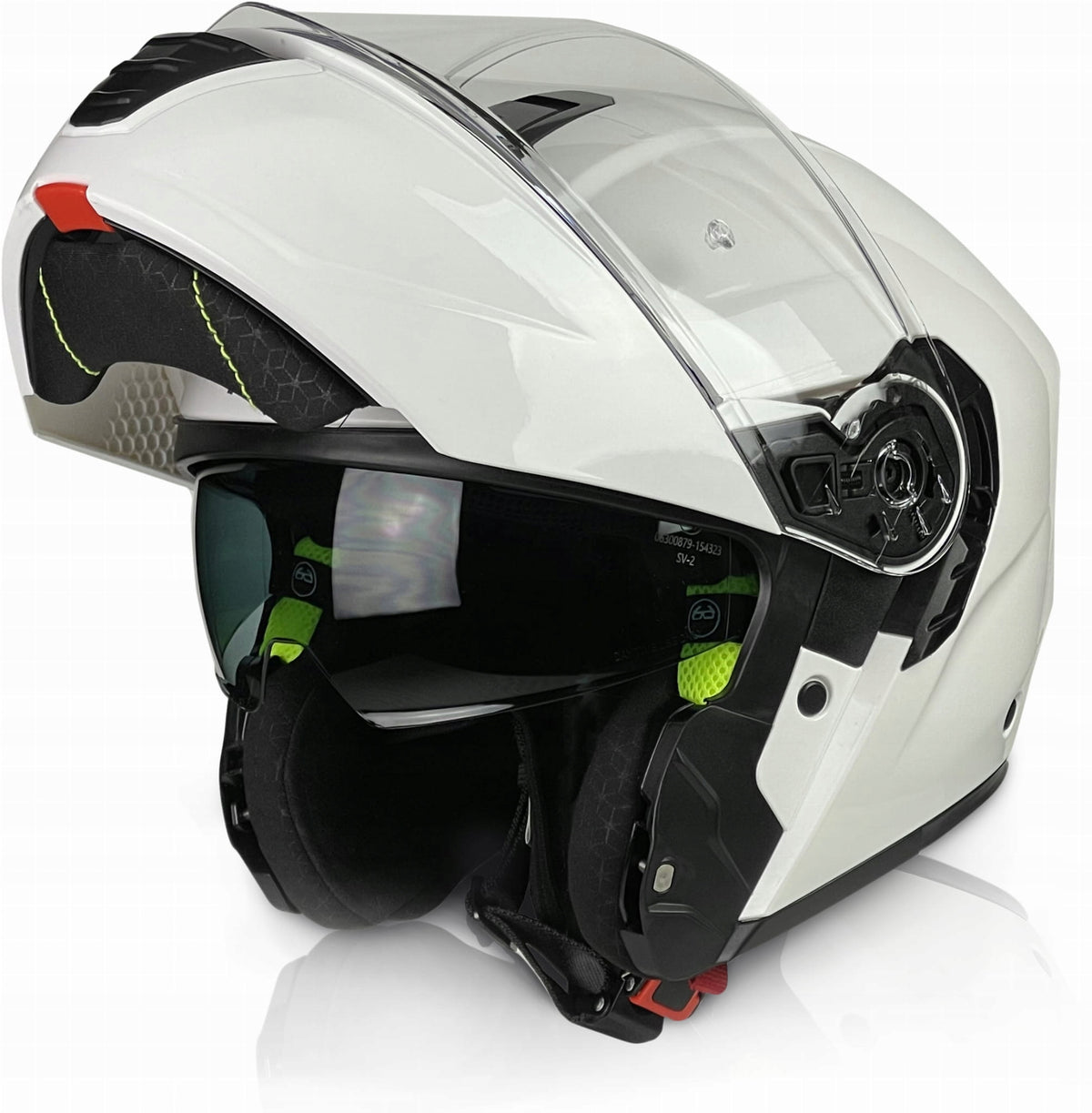 NAXA F07 MOTORCYCLE HELMET JAW WHITE PINLOCK XXL