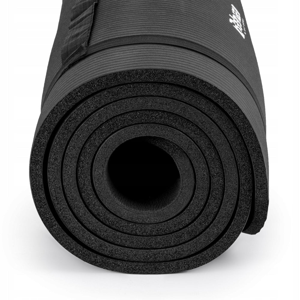 NBR FITNESS MAT for exercise YOGA PILATES non-slip THICK black Color black