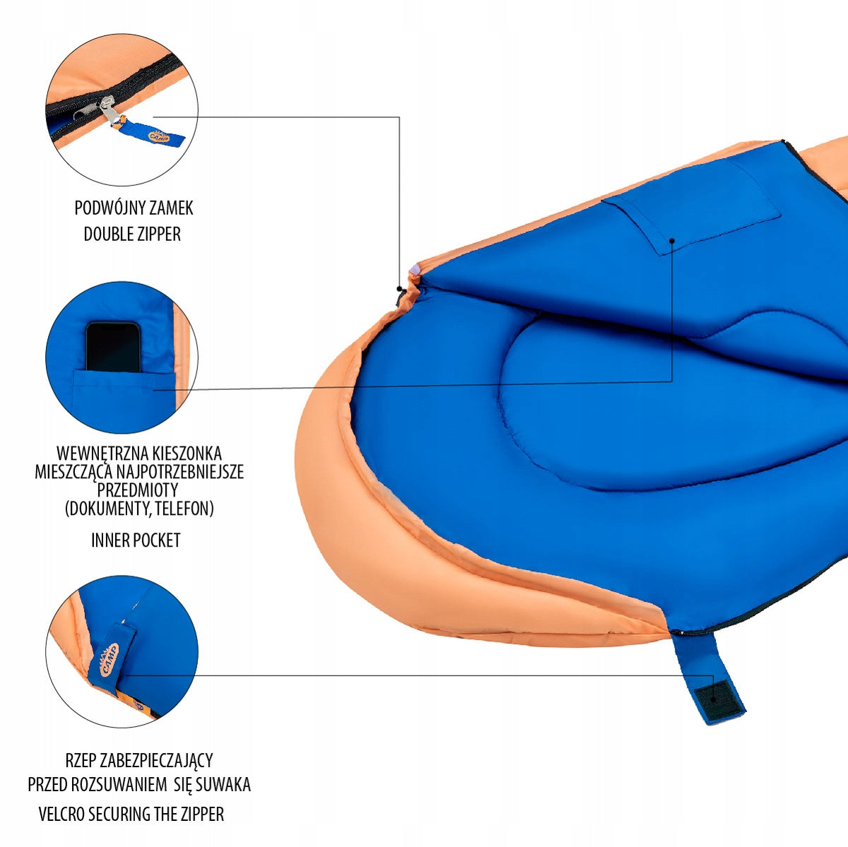 NC2007 ORANGE SLEEPING BAG JUNIOR NILS CAMP Brand Nils Camp