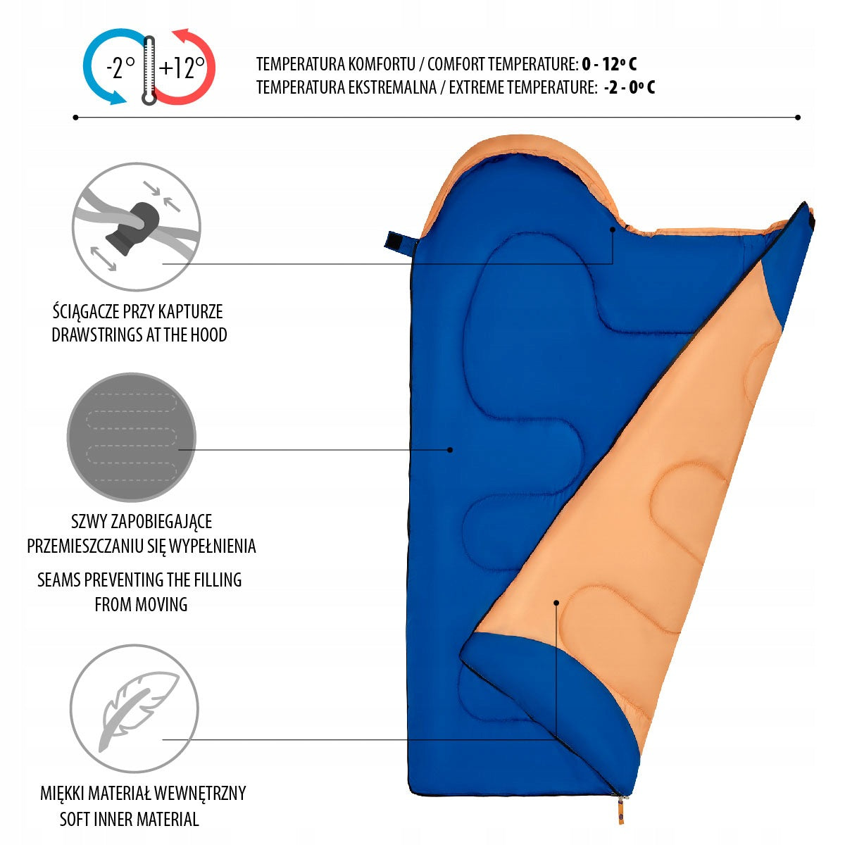 NC2007 ORANGE SLEEPING BAG JUNIOR NILS CAMP Manufacturer code 15-04-126