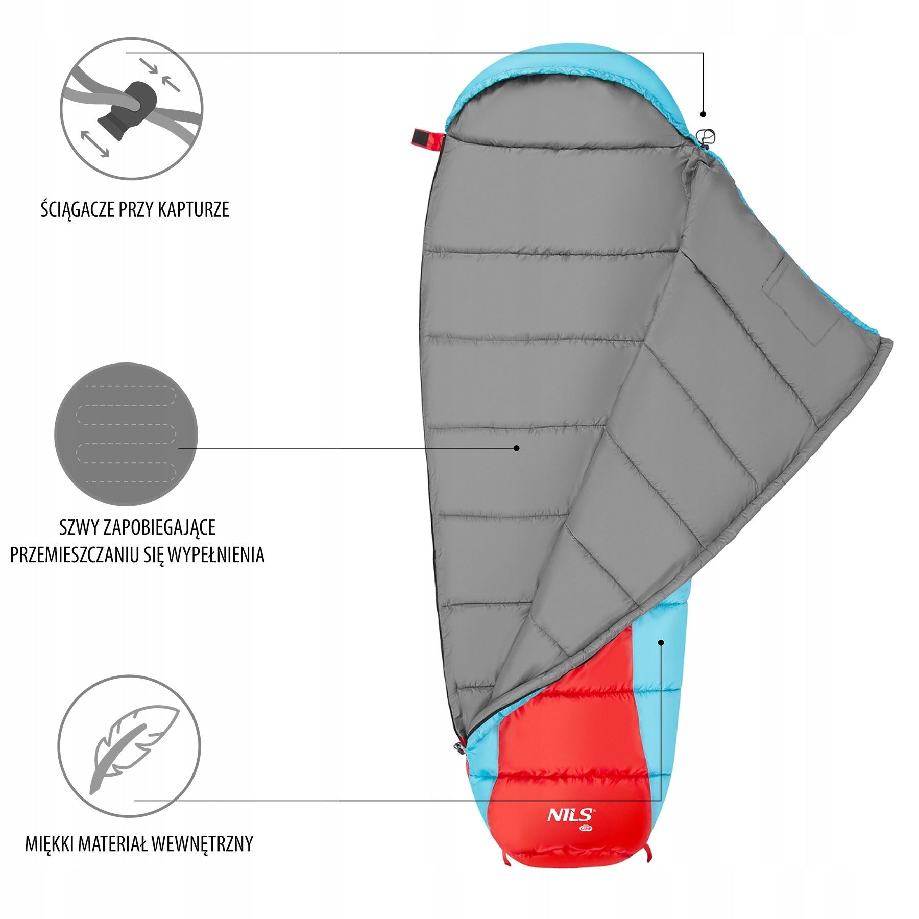 NC2012 RED AND BLUE SLEEPING BAG NILS CAMP Manufacturer code NC2012