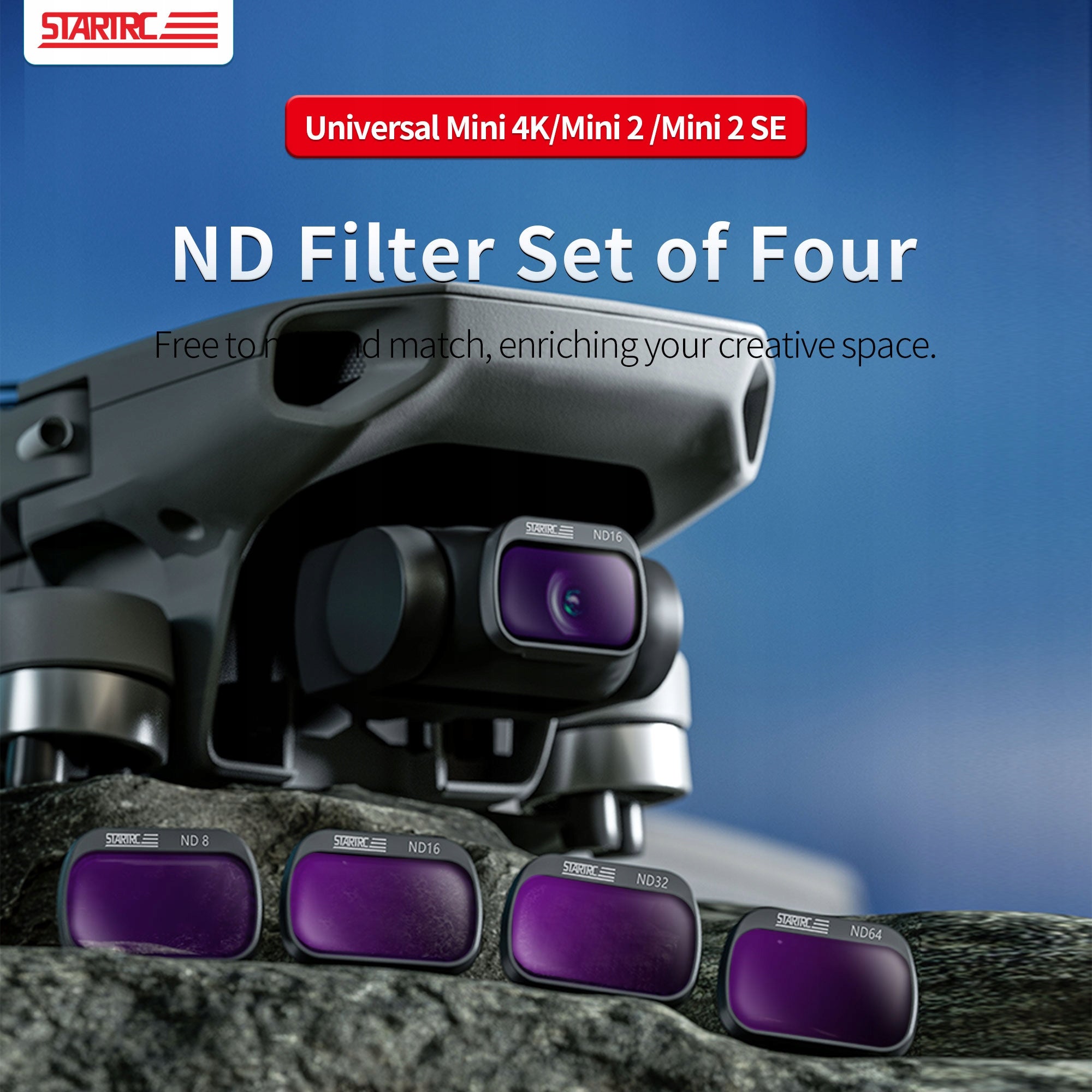 ND FILTERS SET FOR DJI MAVIC MINI 4K /MINI 2 SE ND8 16 32 64 LEN PROTECTOR Batteries included no