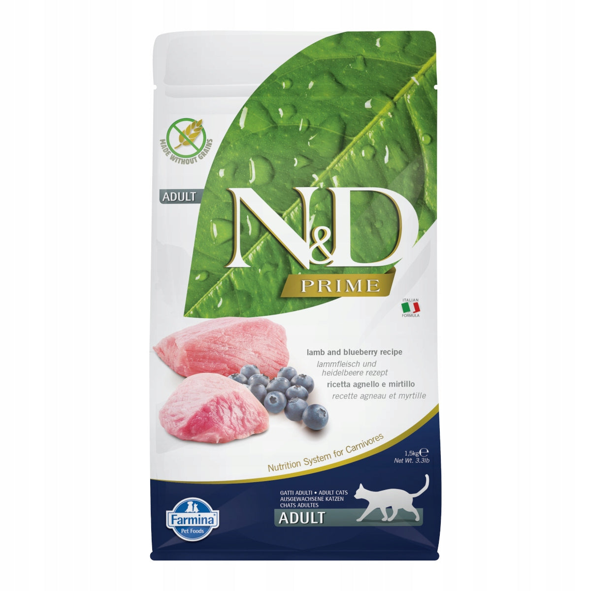 ND Prime Lamb Blueberry 1,5kg Adult Cat Lamb Brand Farmina
