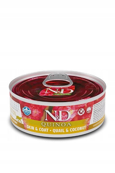 ND QUINOA Skin Coat Quail Coconut 80g Cat Wet Cat Food with Quail Manufacturer code 8606014102161