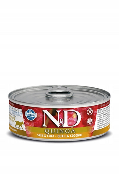 ND QUINOA Skin Coat Quail Coconut 80g Cat Wet Cat Food with Quail