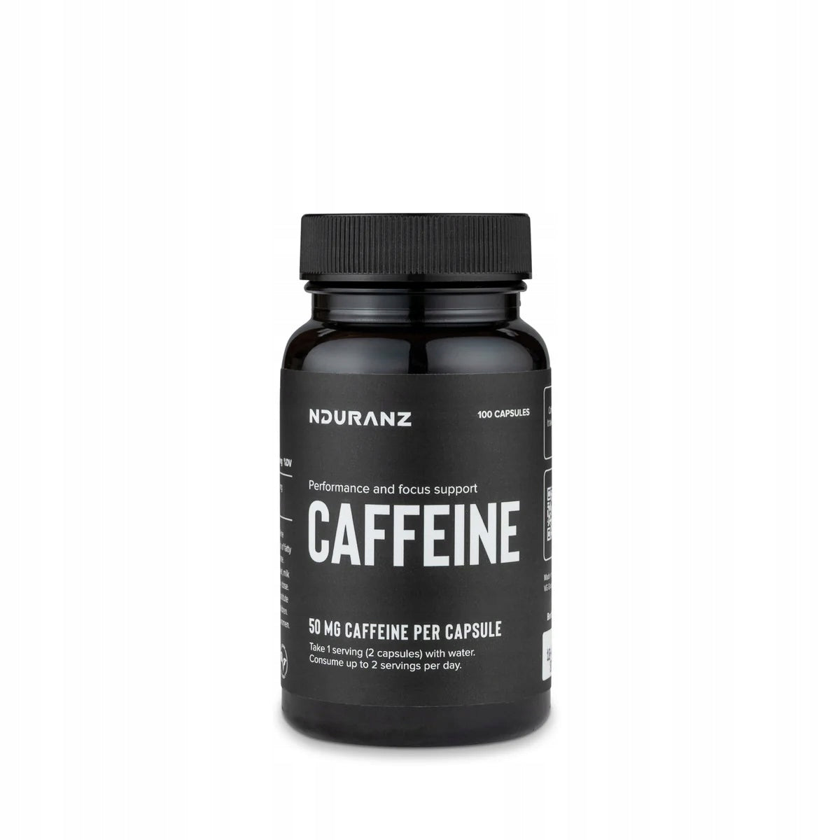 NDURANZ Caffeine 100k Caffeine Anhydrous Energy Focus Expiration date at least six months from the date of purchase