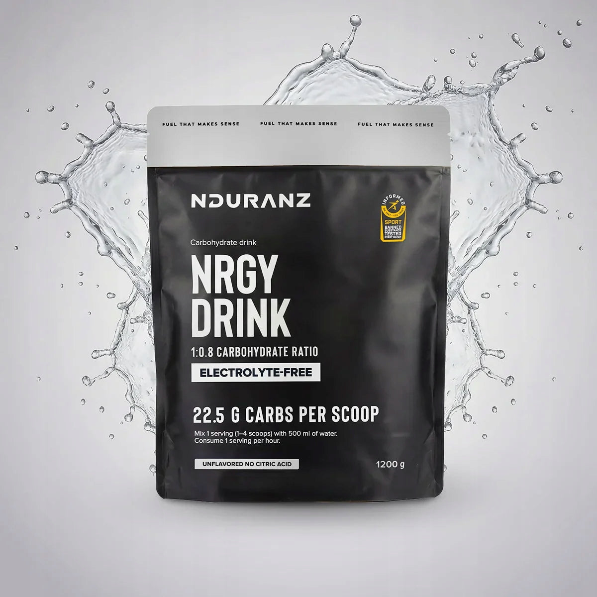 NDURANZ NRGY DRINK 22,5 1200G TASTELESS WITHOUT ELECTROLYTES CARBOHYDRATES Packaging status original