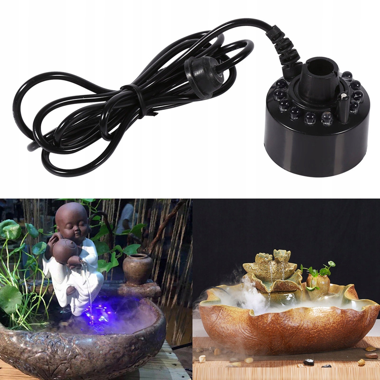 NEBULIZER HUMIDIFIER FOR PONDS FOUNTAIN WITH LED MULTICOLOR 24V 500ML/H Manufacturer code JYA041564