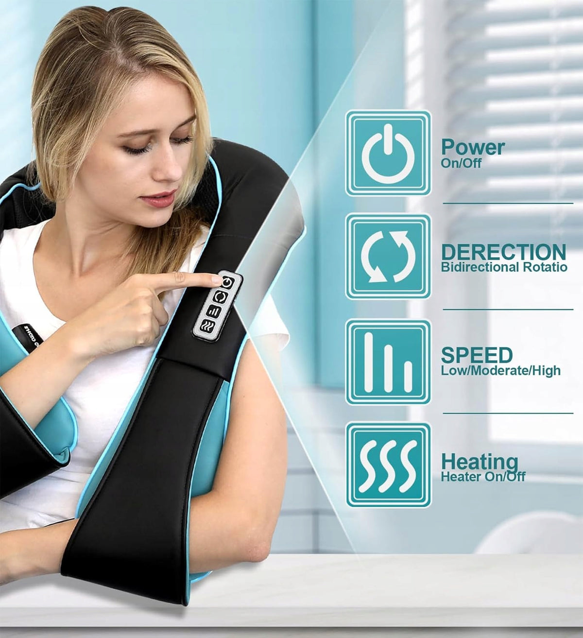 NECK AND BACK MASSAGER WITH HEAT DEEP MASSAGE RELAXATION Shiatsu Mo Cuishle Packaging status original