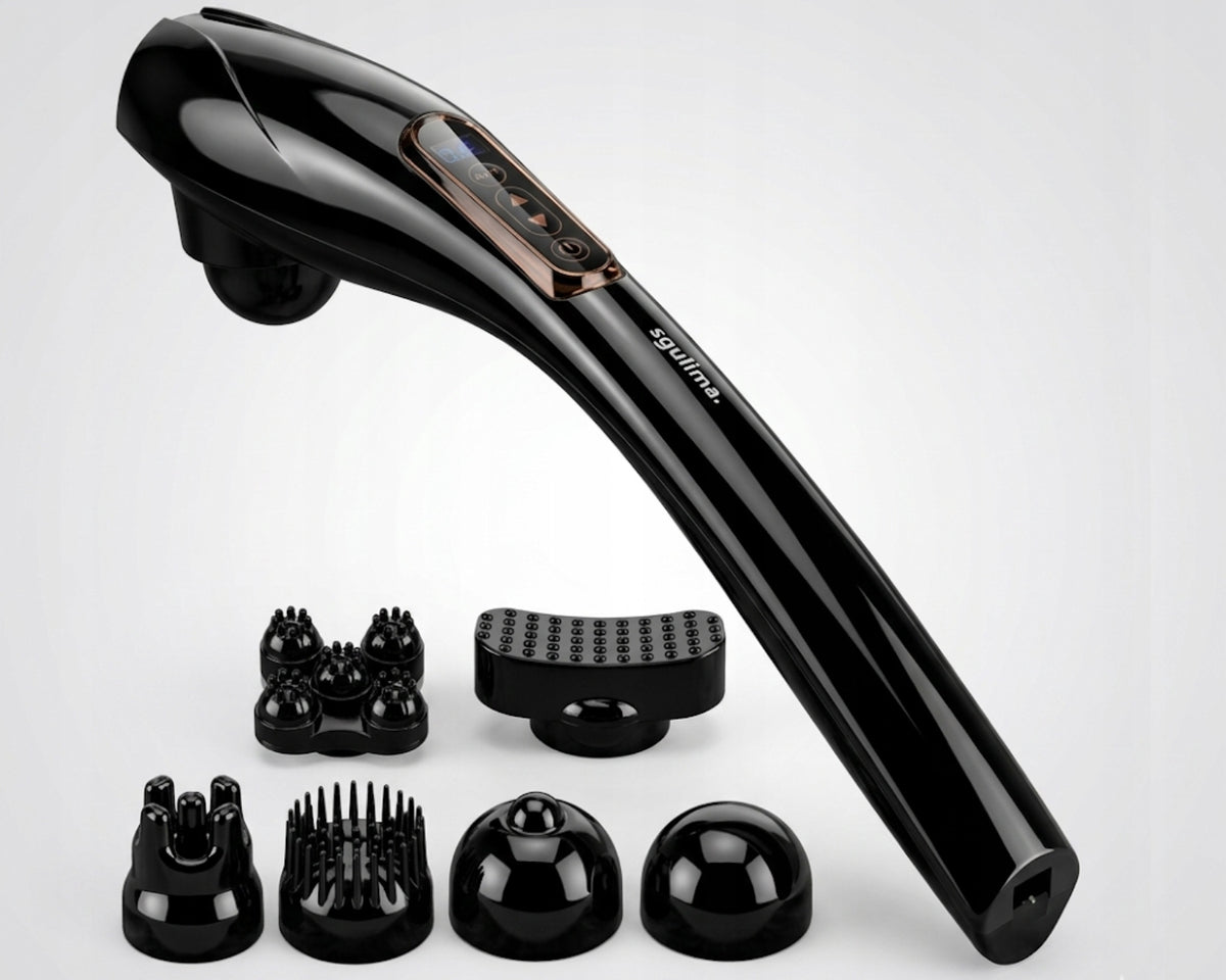 NECK AND NECK MASSAGER VIBRATING FOR BACK MASSAGE WIRELESS LCD 6 HEADS Brand Soulima