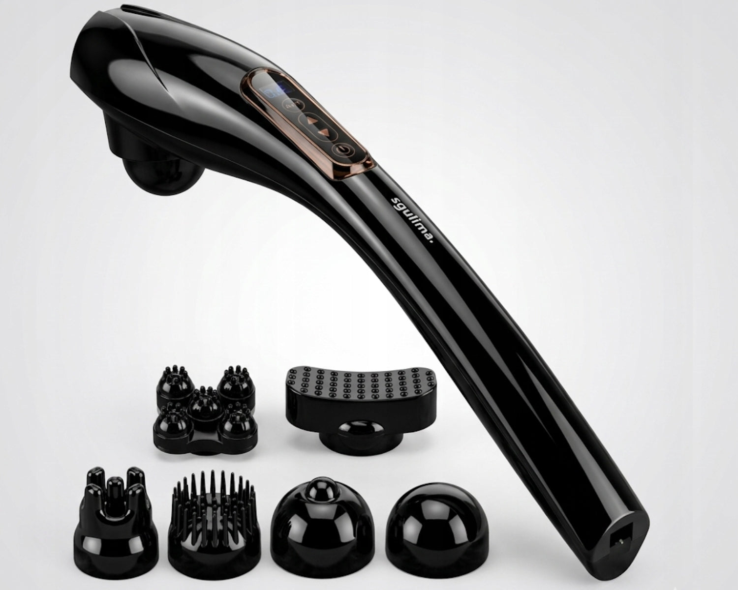 NECK AND NECK MASSAGER VIBRATING FOR BACK MASSAGE WIRELESS LCD 6 HEADS Brand Soulima
