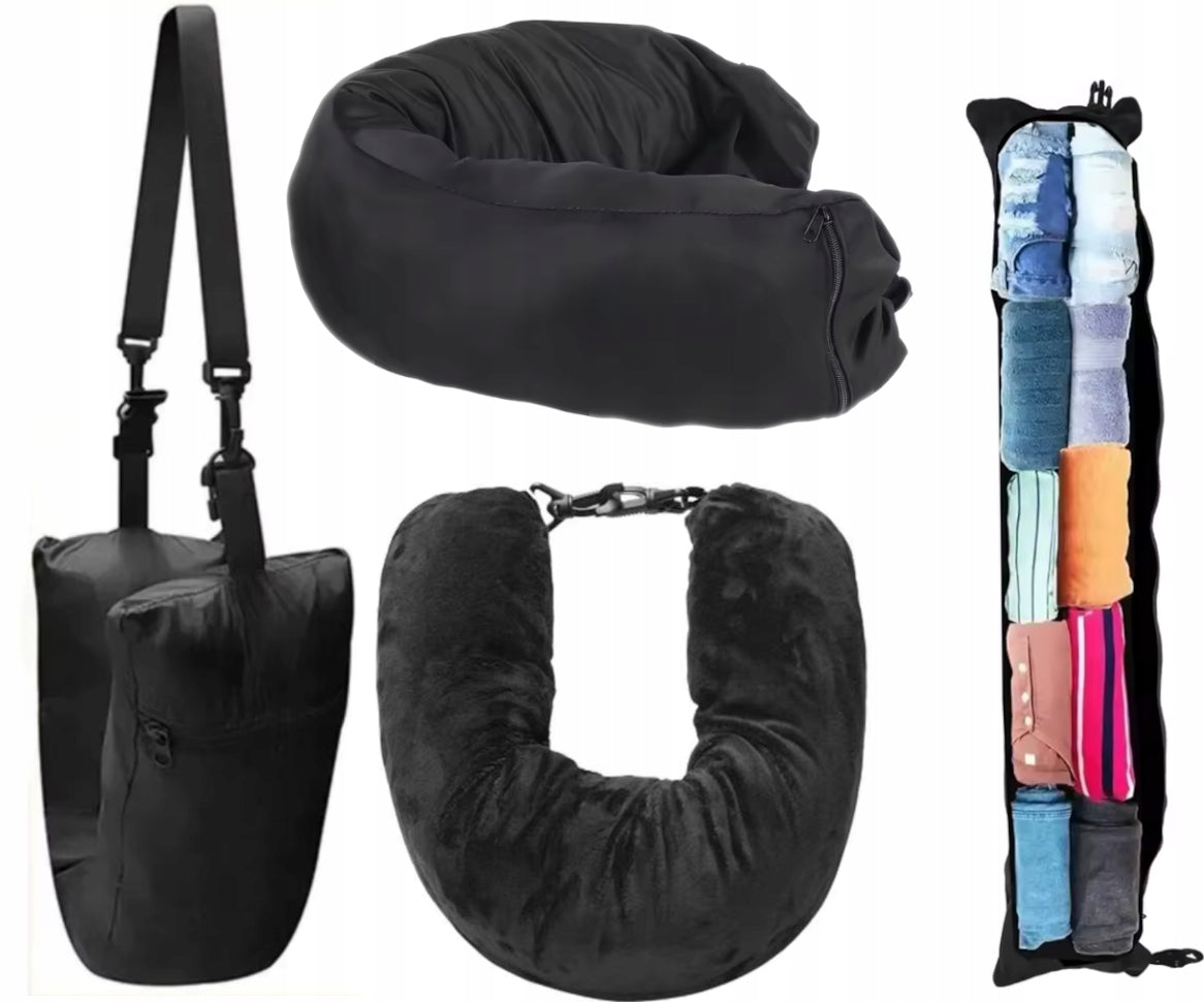 NECK CROISSANT TRAVEL PILLOW FOR AIRPLANE FOR CLOTHES TO STUFF EMPTY
