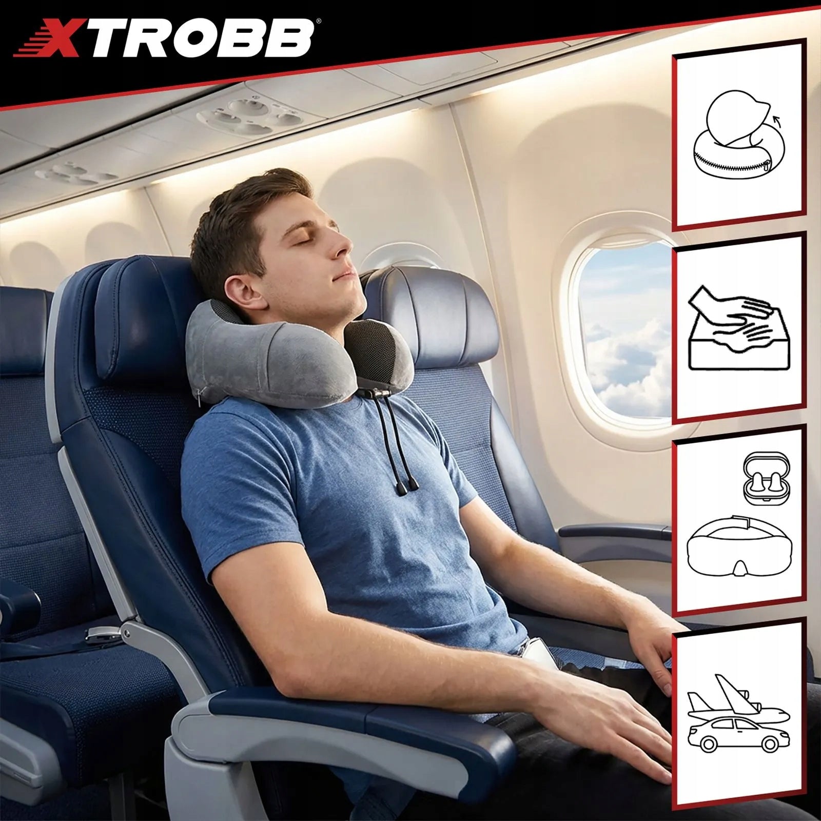 NECK CROISSANT TRAVEL PILLOW FOR CAR Packaging status original