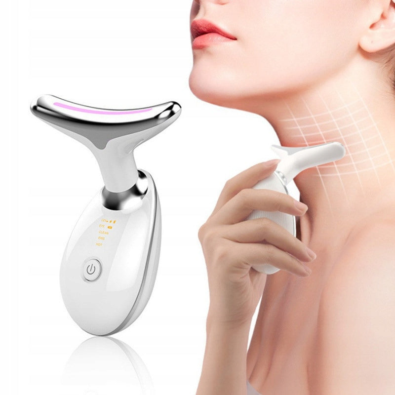 NECK FACE MASSAGER SONIC VIBRATING LED LIGHT 7 COLORS SPA EMS Manufacturer code JQ156