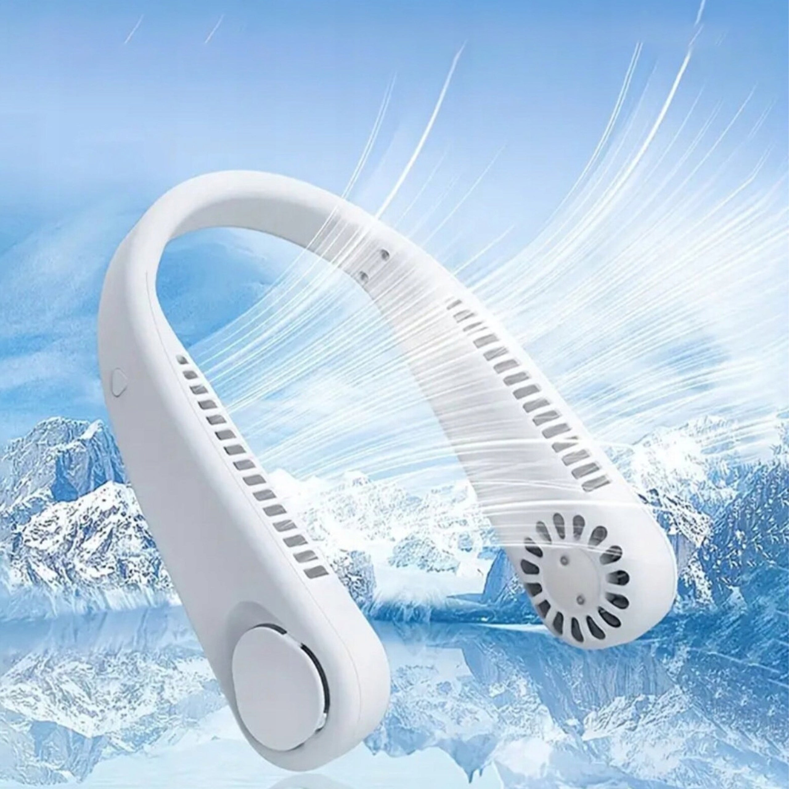 NECK FAN PORTABLE WIRELESS USB-C 3 MODES WHITE Fan type mini