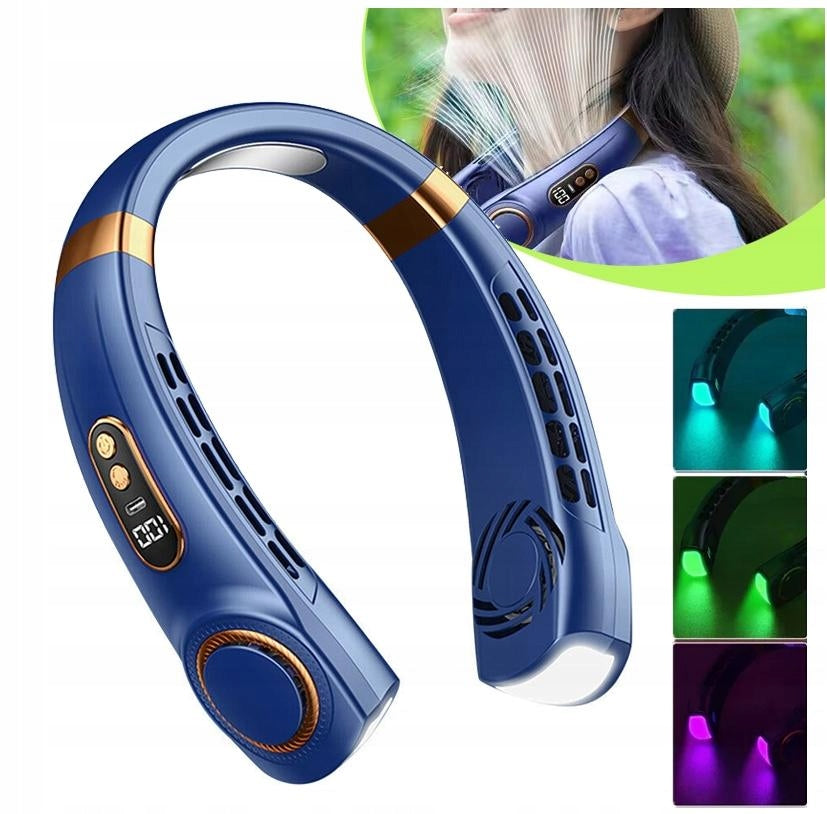 NECK FAN WIRELESS FAN PORTABLE QUIET 5 SPEEDS