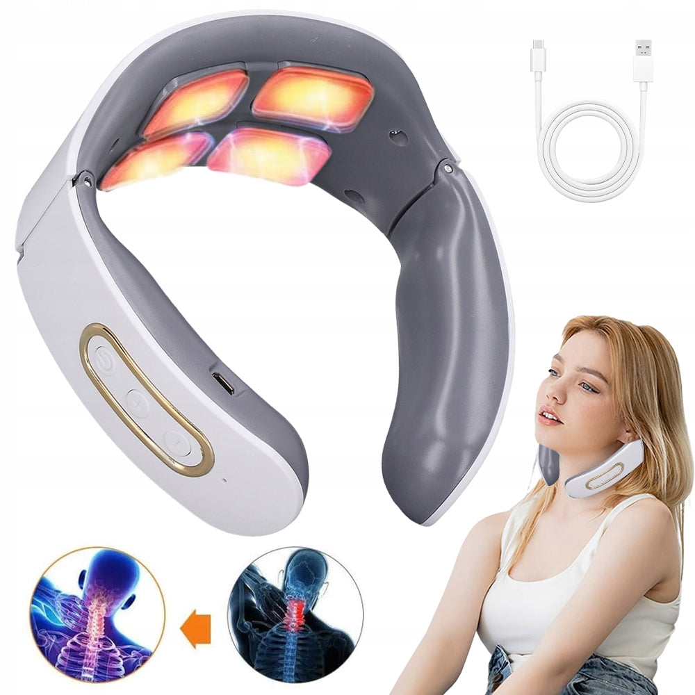 NECK MASSAGE DEVICE WITH HEAT, ELECTRIC PORTABLE NECK MASSAGE