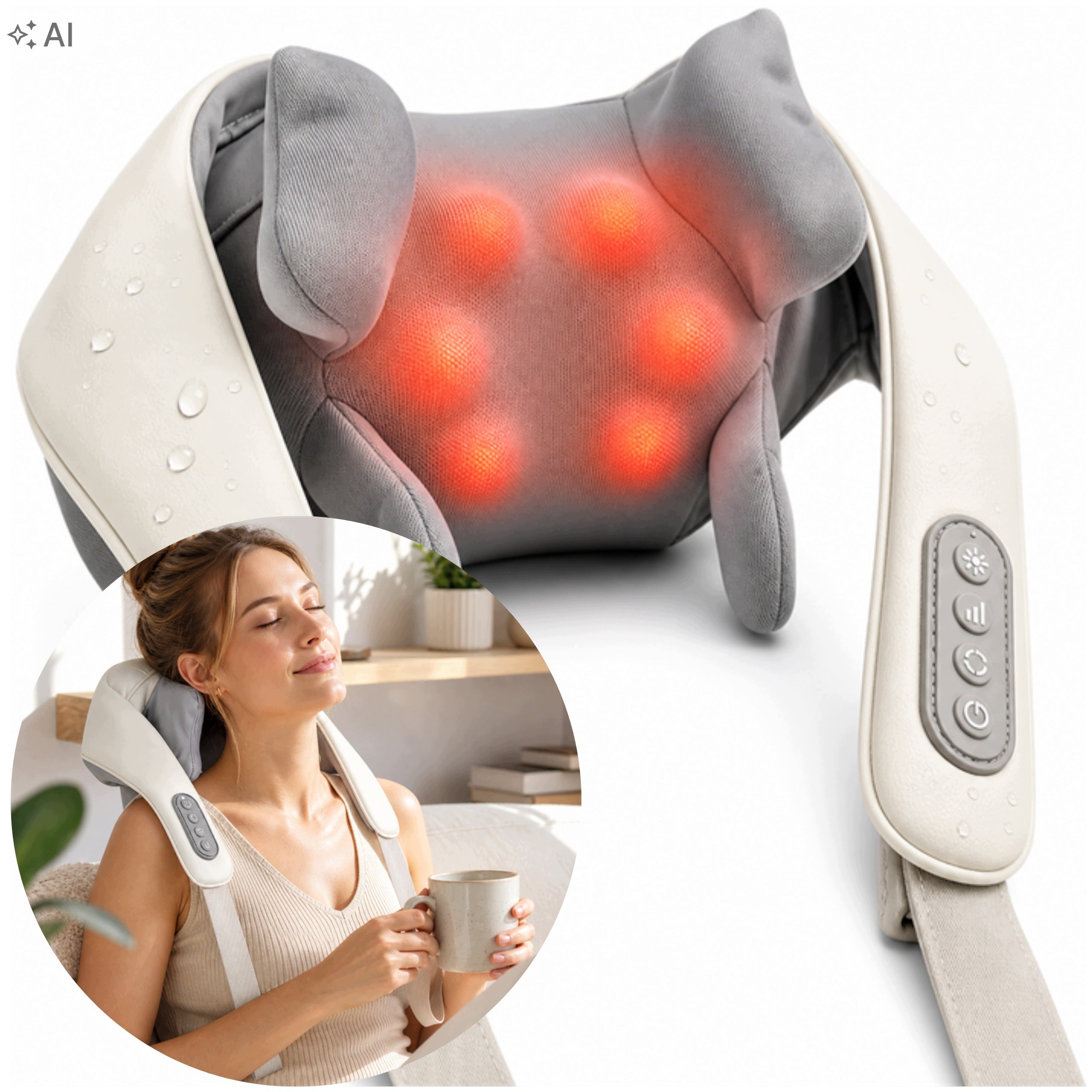 NECK MASSAGER BACK NECK BODY SHIATSU MASSAGE DEVICE