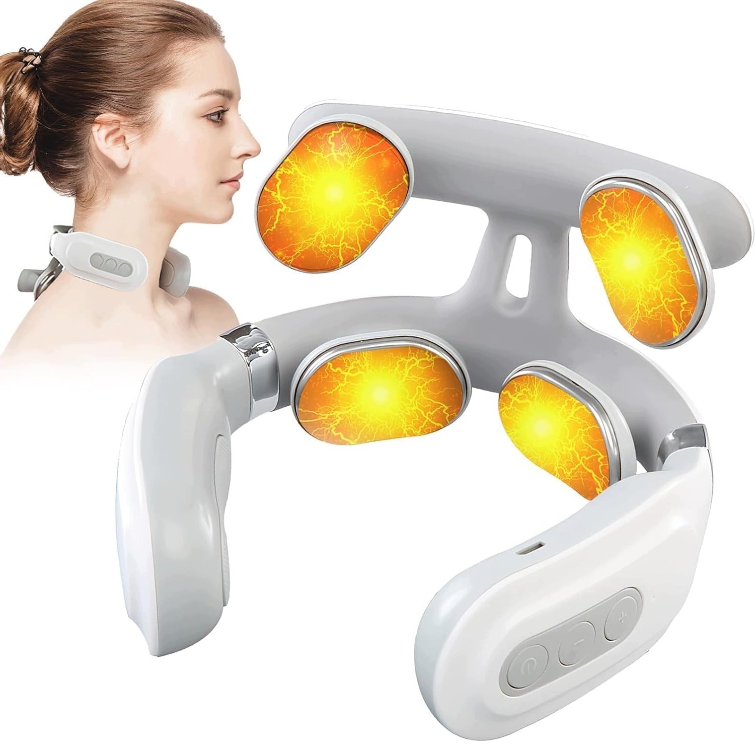 NECK MASSAGER NECK STIFFNESS PAIN CURRENTS EMS 6 PROGRAMS 4 HEADS HEATING