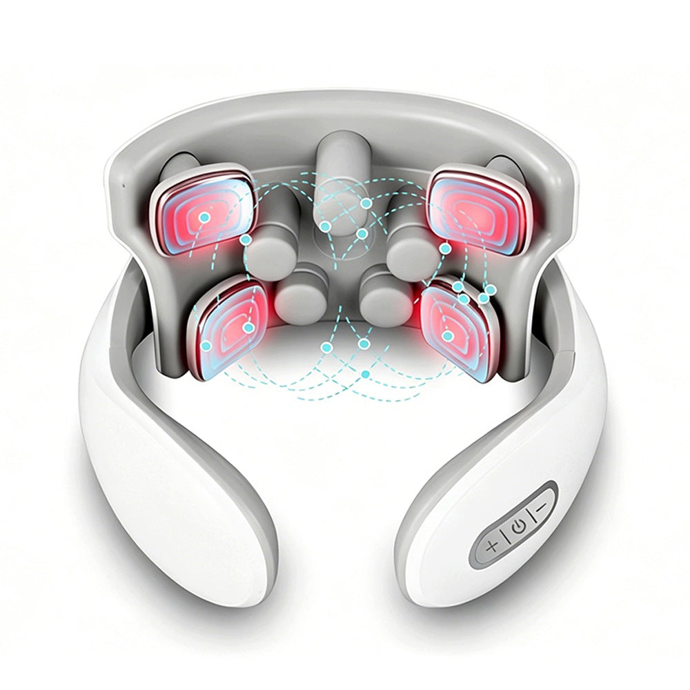 NECK MASSAGER NECK STIFFNESS PAIN CURRENTS EMS 9 HEADS HEATING 4 PROGRAMS Kind nape, back and neck
