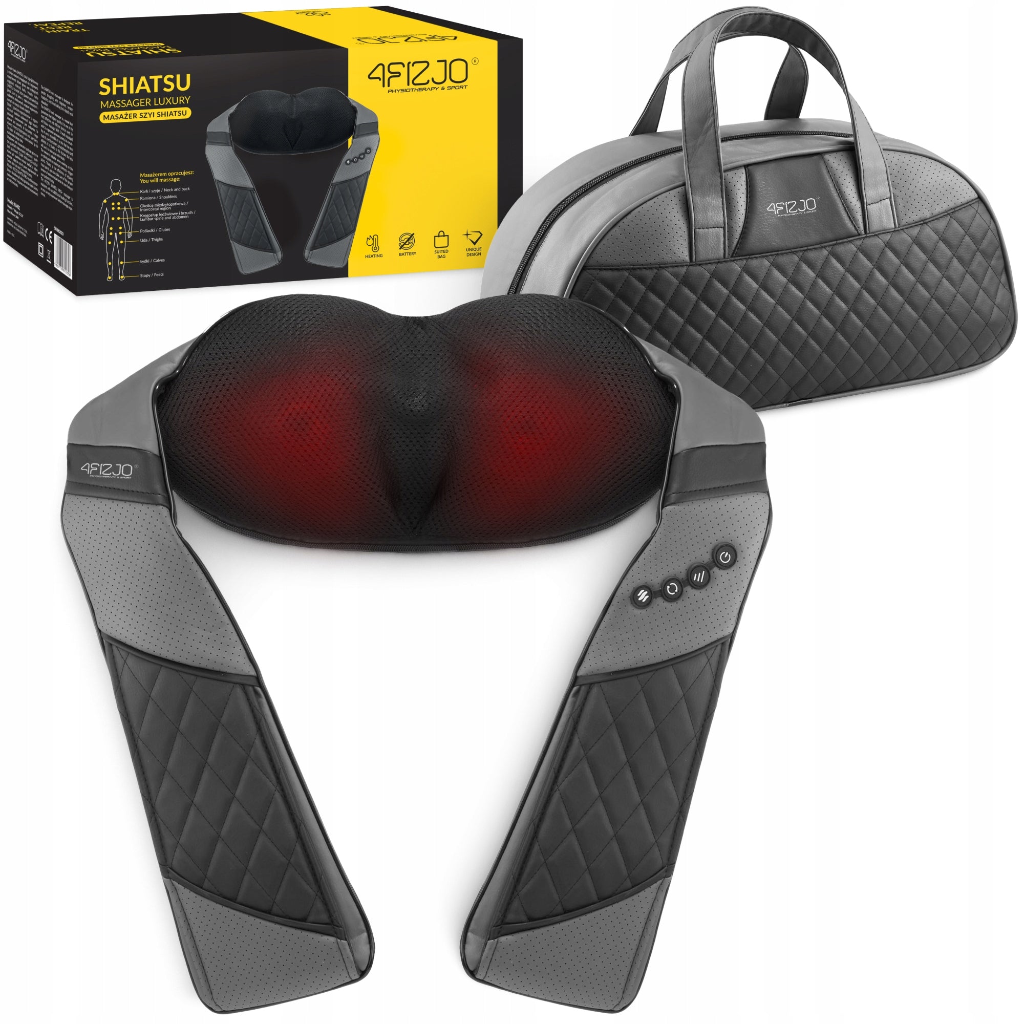 NECK MASSAGER SHIATSU LUXURY+ MASSAGE HEATING ELEGANT BAG SET