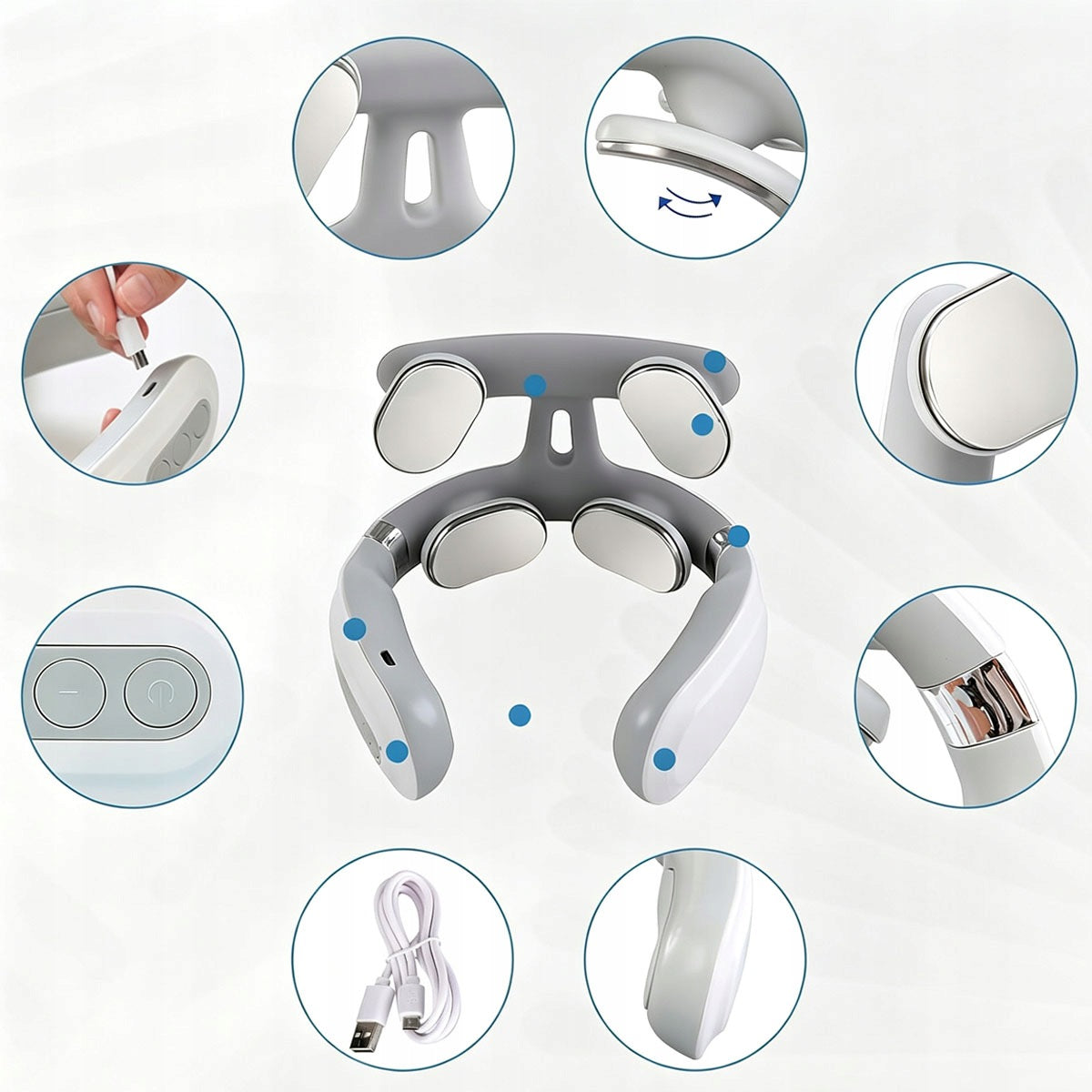 NECK MASSAGER WIRELESS BACK NECK ELECTROSTIMULATOR VIBRATION HEATING Packaging status original