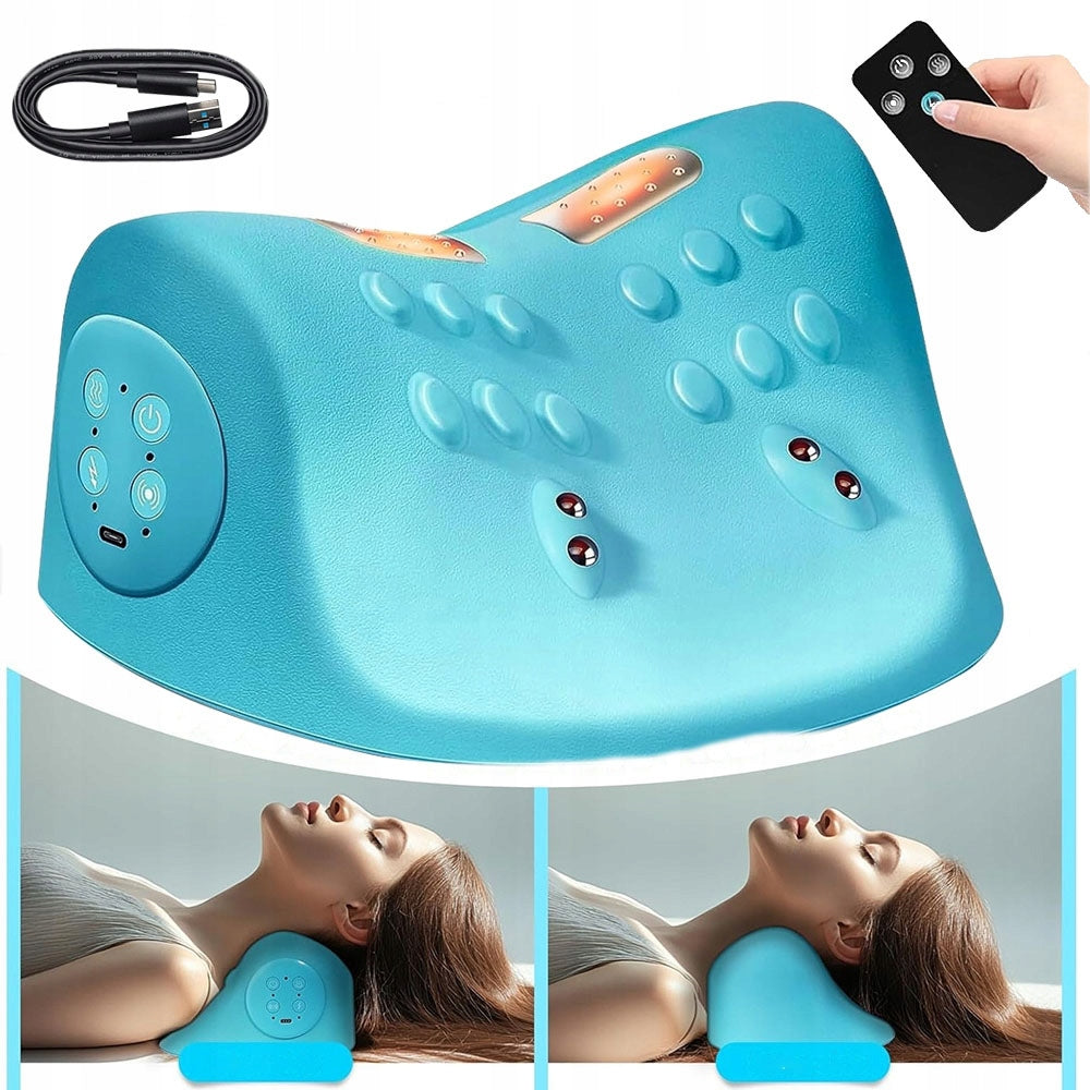 NECK MASSAGER WITH HEATING EMS - 3 MASSAGE MODES, 1500MAH, REMOTE CONTROL