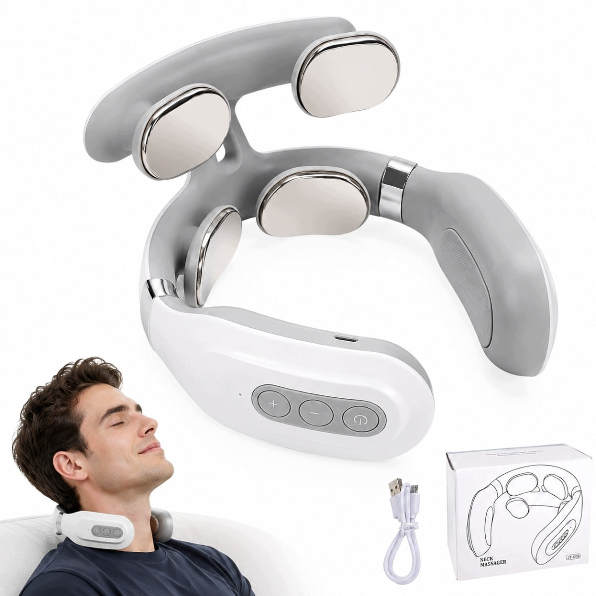 NECK MASSAGER WITH HEATING FUNCTION, NECK MASSAGER FOR PAIN RELIEF