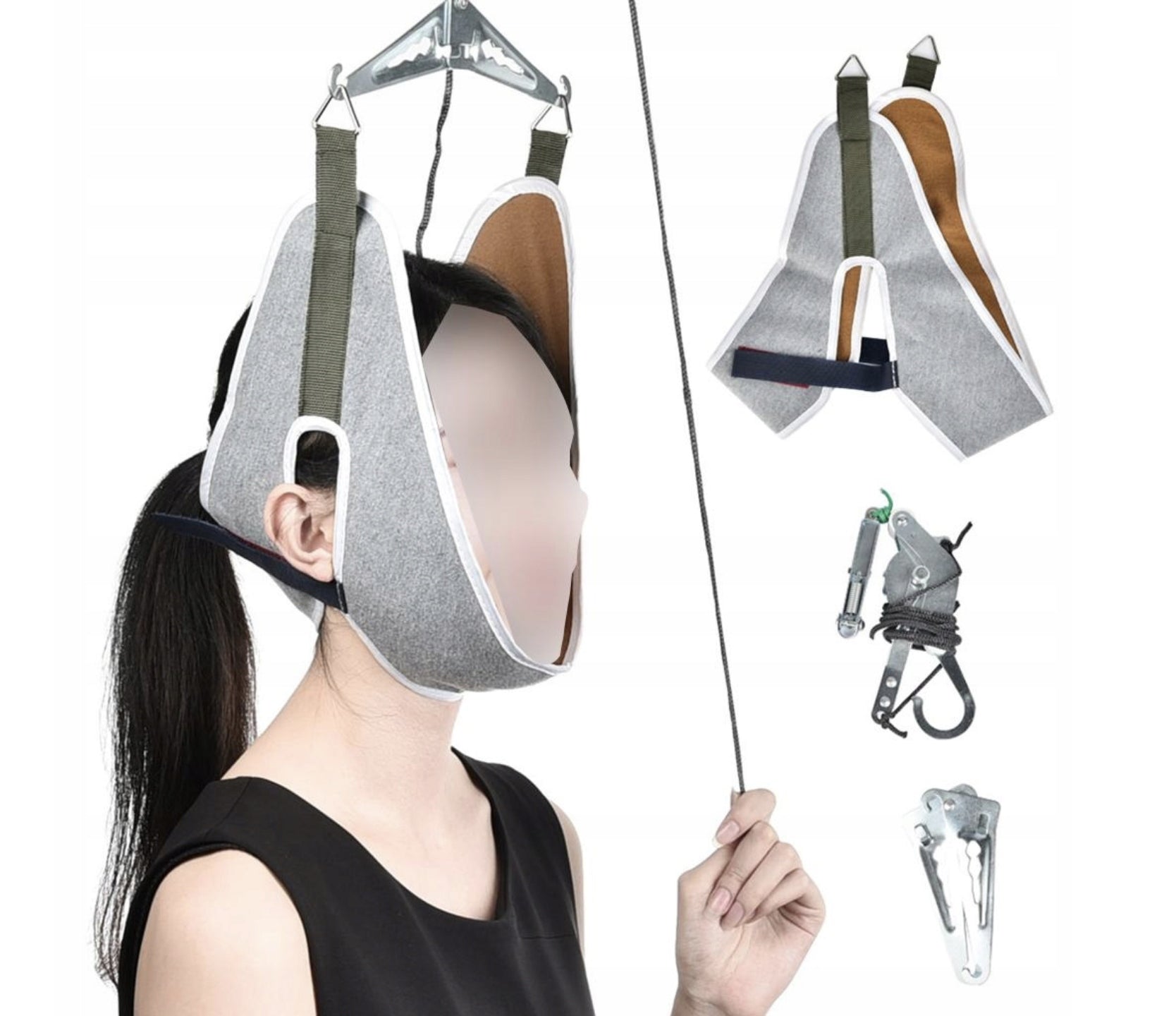 NECK TRACTION DEVICE ERGONOMIC BELT ADJUSTMENT VELVET FABRIC