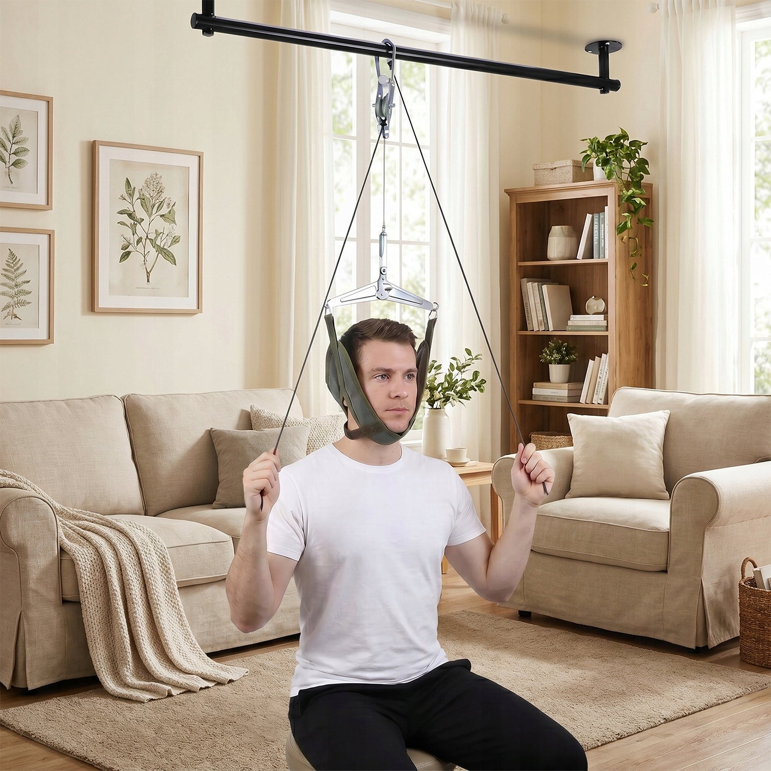 NECK TRACTION DEVICE GREY CERVICAL SPINE MASSAGER ADJUSTABLE Packaging status original