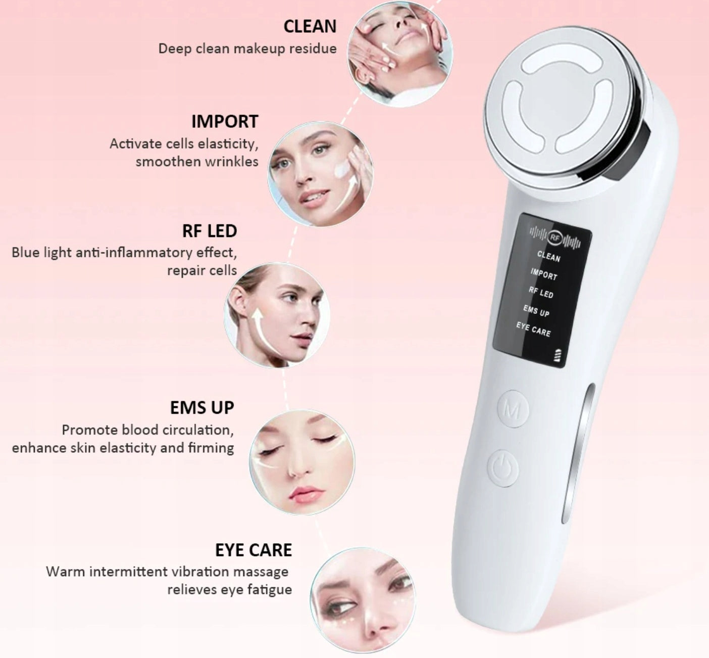 NEEDLELESS MESOTHERAPY FACE EMS MASSAGER LIFTING REJUVENATION 2x LED v3.0 Packaging status original