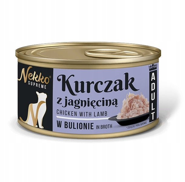 NEKKO SUPREME ADULT Chicken Lamb in Broth 80g Wet Cat Food