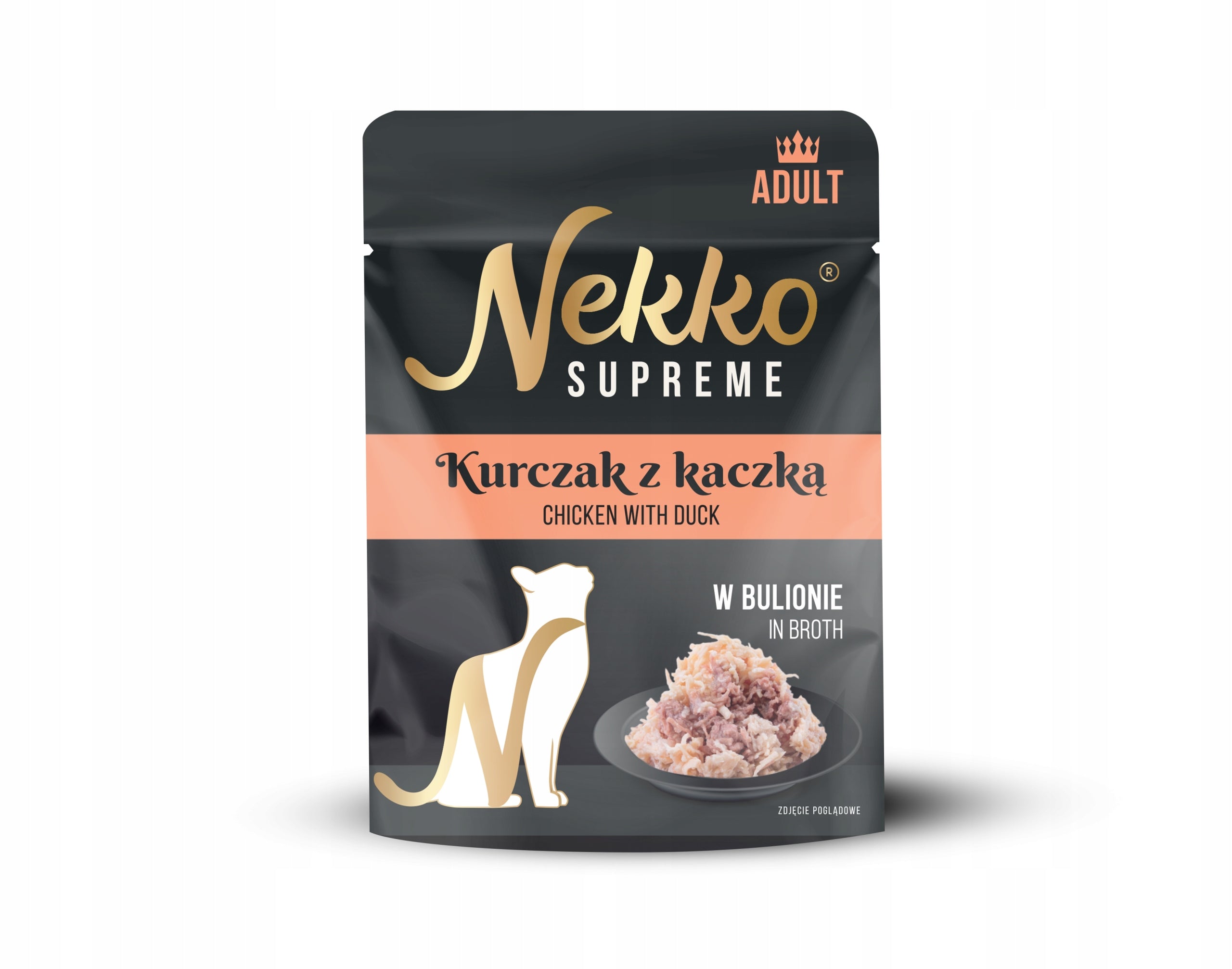 NEKKO SUPREME ADULT cat food CHICKEN WITH DUCK in broth 70g Packaging status original