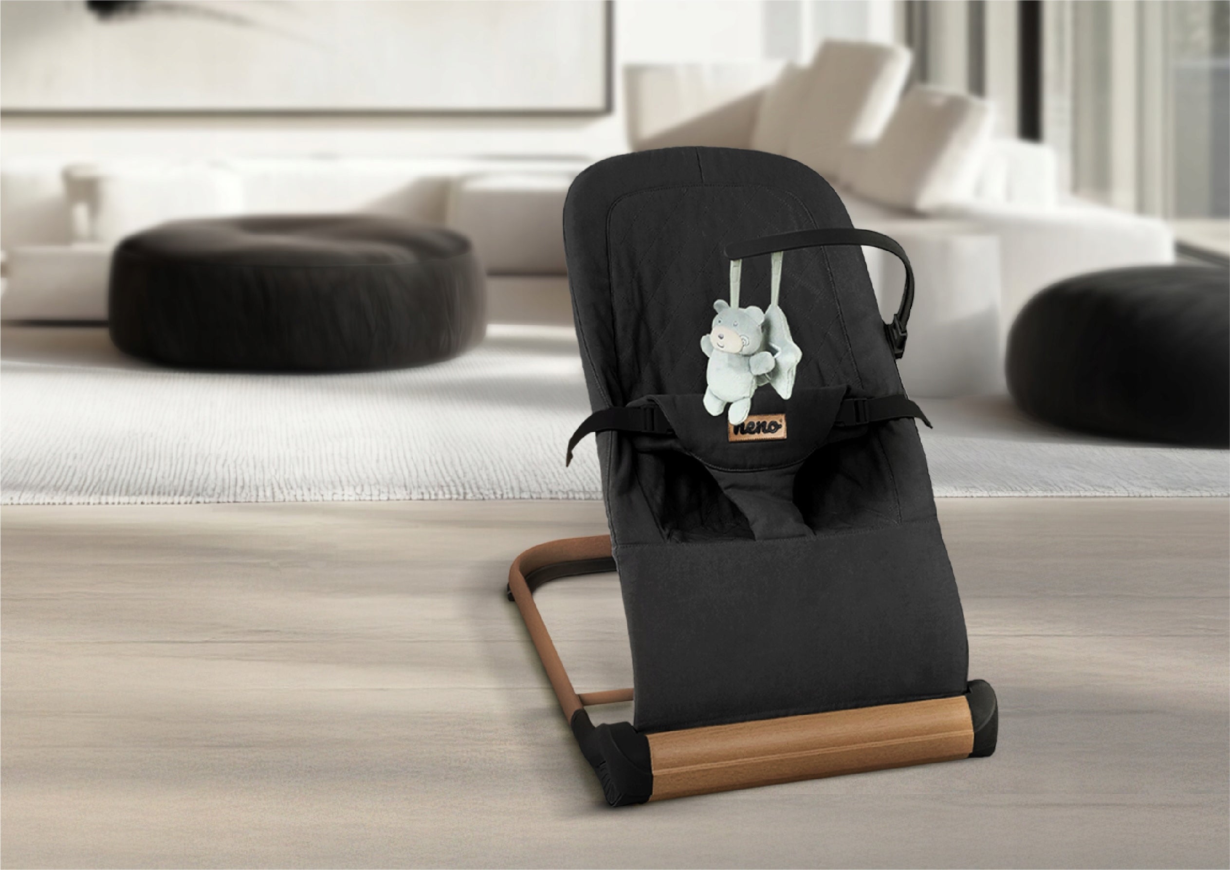 NENO NESSO DARK GREY BABY LOUNGER ROCKER Packaging status original