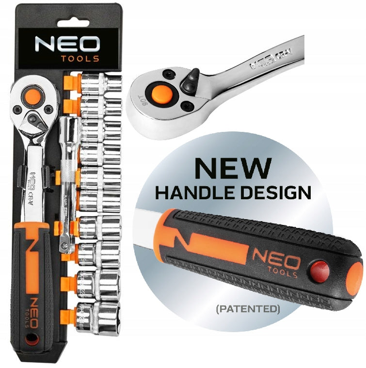 NEO 10-020 Socket Wrench Set 3/8'' 12pcs Packaging status original