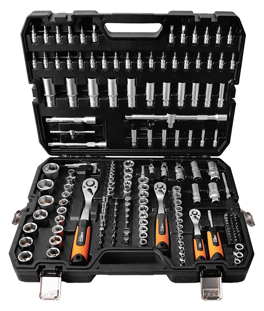 NEO 10-221 Socket Wrench Set 183 elements 1/2" 1/4" 3/8" - Wrenches Brand NEO TOOLS