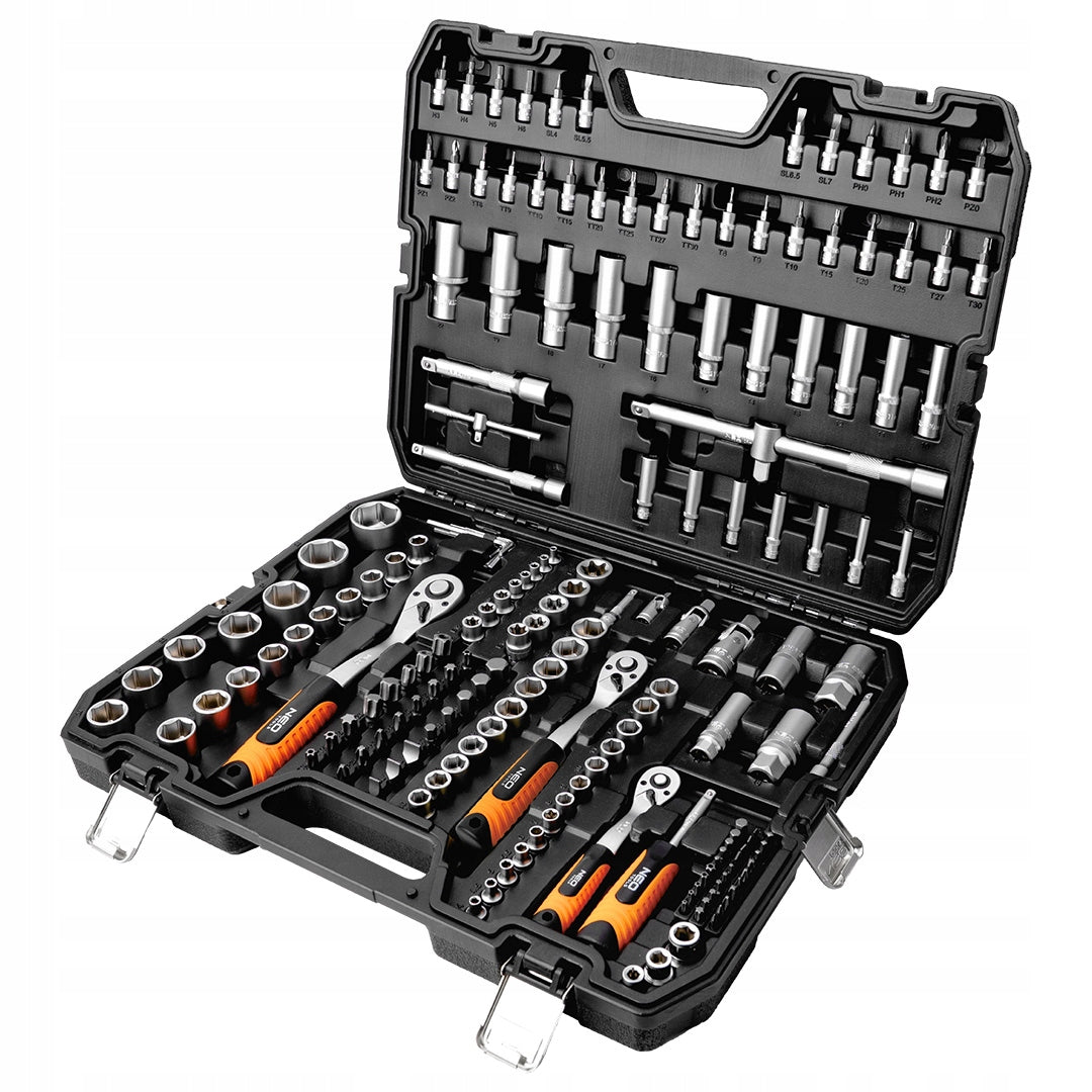 NEO 10-221 Socket Wrench Set 183 elements 1/2" 1/4" 3/8" - Wrenches