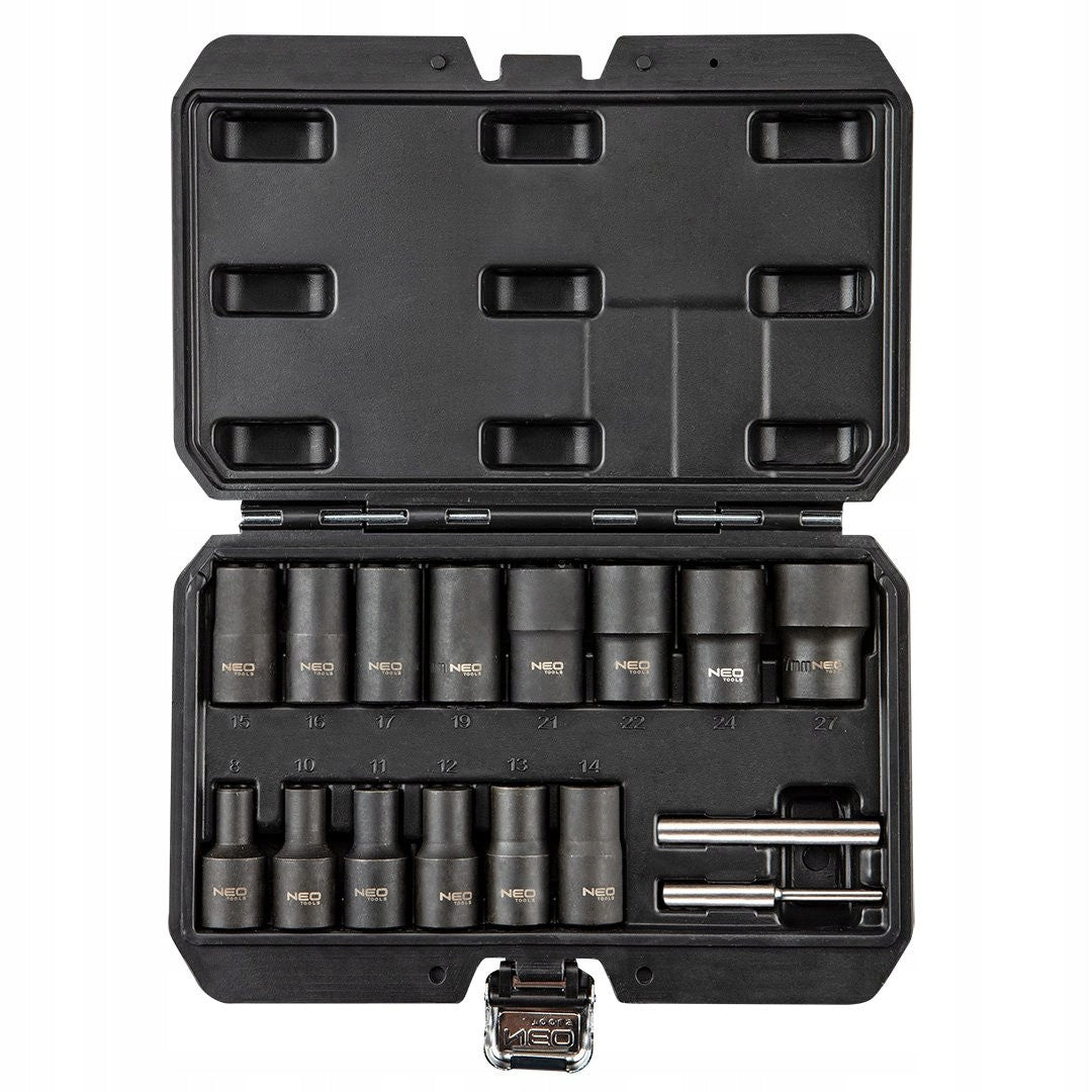 NEO 11-920 1/2" sockets, for damaged nuts - set of 16