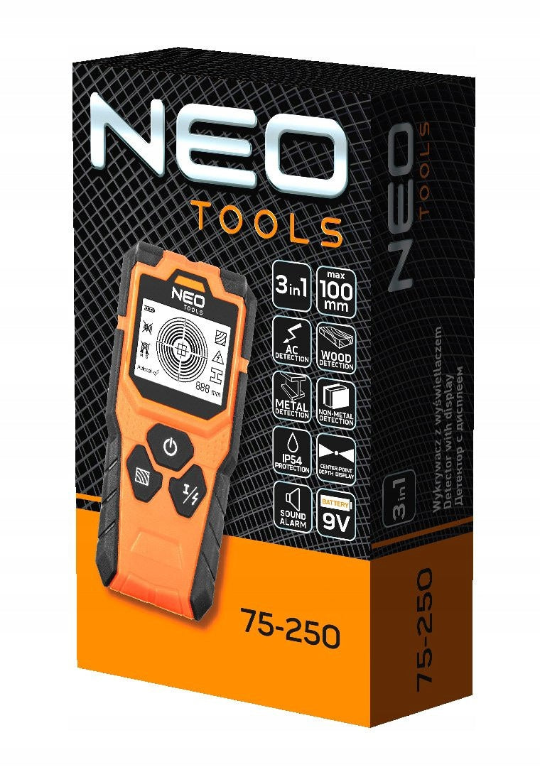 NEO 75-250 3in1 Wire, Metal and Wood Detector Brand NEO TOOLS
