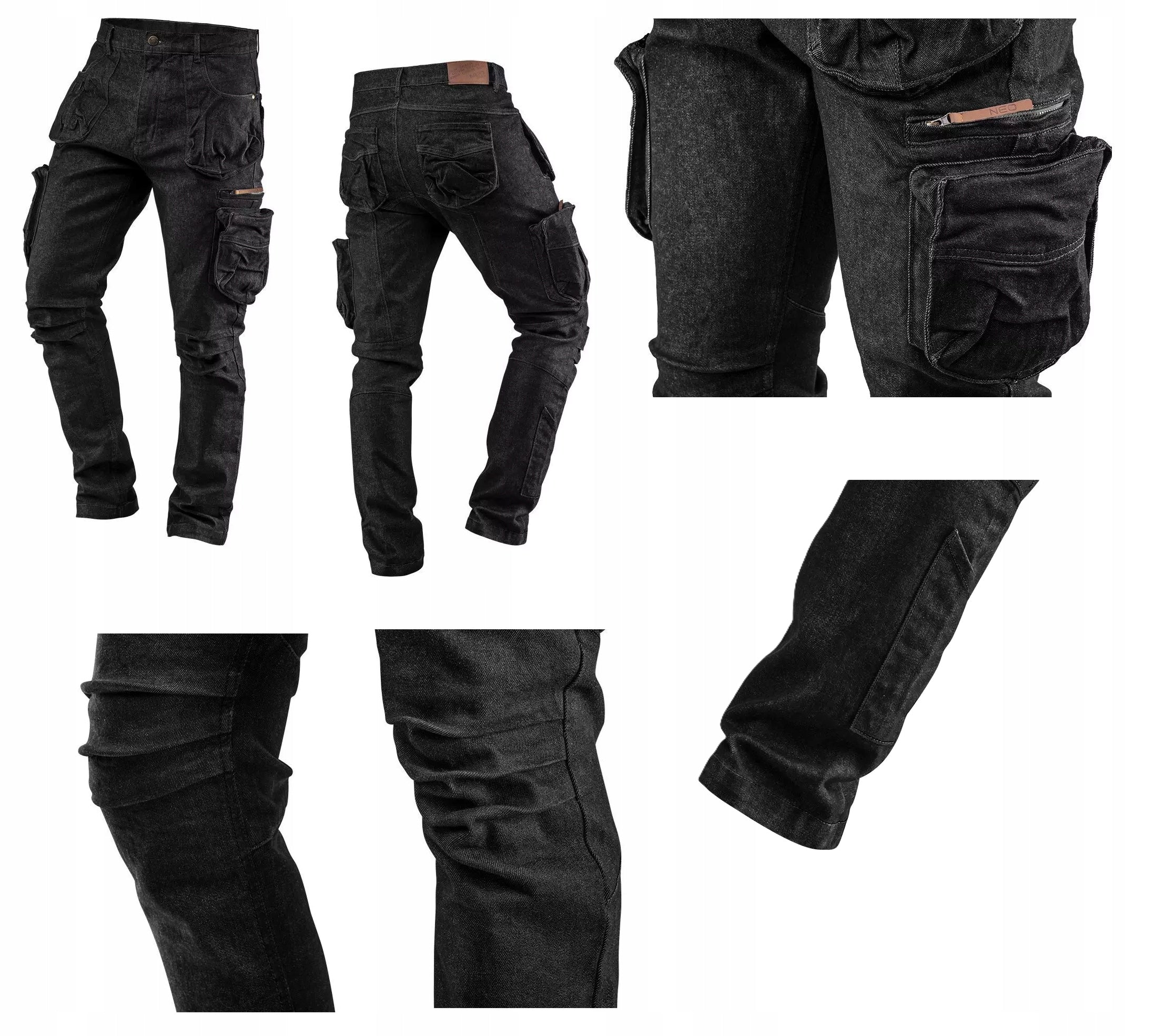 NEO DENIM L/52 Work Pants | Black 5 Pockets CE Reinforcements