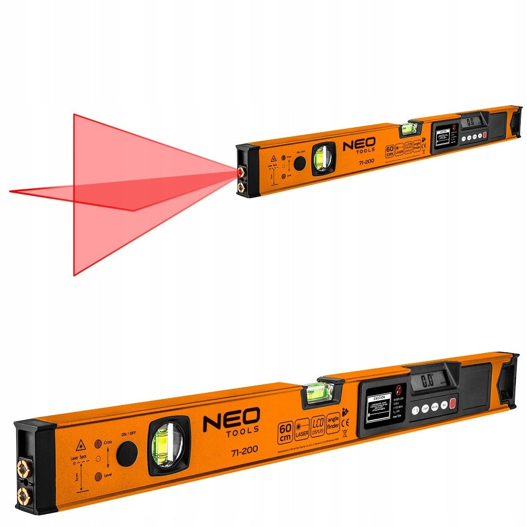 NEO ELECTRONIC LEVEL LCD LASER ALUMINUM LEVEL 60cm 71-200